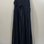 Isabel Navy Blue Maxi Dress with Front Cutout Size Large Photo 0
