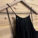 Vintage DJ Nights Size Medium Black High Neck Butterfly Moth Beaded Prom Gown Photo 2