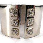 Victoria's Secret  Scandalous Hinged Gold Tone Rhinestone‎ Cuff Bangle Bracelet Photo 0
