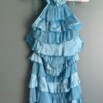 AX Paris Bright Blue Ruffle Halter Mini Dress Photo 0