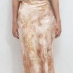 ZARA  NWT satin cutout one shoulder beige ivory printed maxi evening dress Photo 1