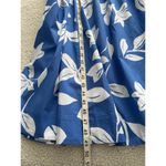 J.Crew One Shoulder Midi Dress Blue Floral Ruffle Pockets Cotton Tie Waist Sz 20 Photo 6