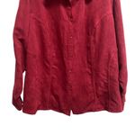 Polo AVENUE Woman’s Plus 26/28 Red Velour button down long sleeve Top Blouse Photo 1