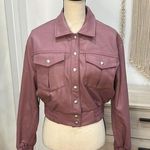 BLANK NYC NWT Drop Shoulder PU Moto Crop Jacket in Chilled Wine size Small Photo 0