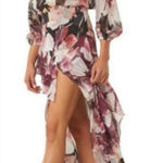 MISA Los Angeles MISA Set Franka Ruffle Asymmetrical Slit Skirt + Top in Flora Tropical Mix XS Photo 0