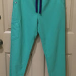 FIGS  Teal Scrub Pants with Drawstring Joggers SZ S Photo 0