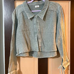 Le lis  Cropped Button-Up Grey Long Sleeve Photo 0