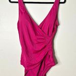 Jantzen Classic One Piece Women 12 Swimsuit Swim Beach Resort Padded Magenta Photo 0
