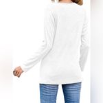 Women's Long Sleeve Blouse Tunic Crew Neck Button Side T Photo 1