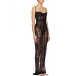 SKIMS  Maxi Dress Sheer Lace Corset Size L Black Photo 7