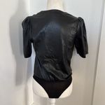 like new vegan leather bodysuit worn once size small Black Photo 1