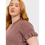 Torrid Vegan Cashmere V-Neck Ruffle Elbow Sleeve Pullover Sweater Size 6 6X 30 Photo 3