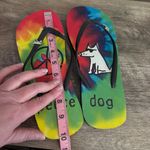Peace Dog Tie Dye Flip Flops 41/42 EU (Approx Size 10) Hippie Boho Festival Green Photo 1