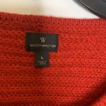 Worthington wave red short sleeves sweater LARGE Dolman sleeve pullover knit Photo 8