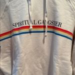 Spiritual Gangster  White Hoodie with Colorful Stripes Photo 1