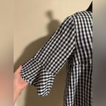 EUC Chelsea & Theodore Blue White Checked Embroidered Floral Babydoll top size 8 Photo 1