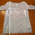 Sundance  Velvet Lace Long Sleeve Blouse Gray Size‎ Small Photo 7