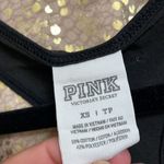 PINK - Victoria's Secret PINK Victoria’s Secret black/blue tropical silver sequin bling tanktop, size XS Photo 2