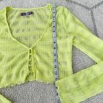 Urban Outfitters  Bright Yellow/Green Sheer Cropped Cardigan Sz M Photo 2