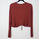 Isabel Maternity Rust Long Sleeve Crop Top NWT Size Large Maternity Red Photo 4