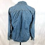 a.n.a Denim cotton chambray long sleeve button down top size petite small Photo 2