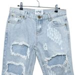 One Teaspoon  Awesome Baggies Jeans Women’s Size 27 Light Wash Distressed Denim Photo 2