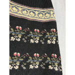 Vintage The Import Workshop Floral Knit Sweater Vest Button Front Large Black Photo 5