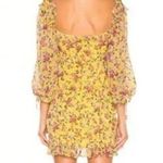For Love & Lemons  Yellow Silk Floral Beaumont Mini Dress Sz.M Photo 3