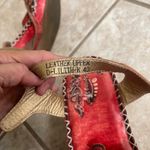 Spring Step Red Leather Floral Wedge Sandals D-Lilith Women's Size 40 USA Sz 9 Photo 5