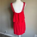 Maeve Anthropologie  Red Double Layer Crochet Strap Tank Mini Dress Womens 2 Photo 3