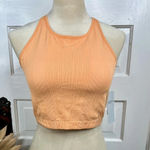 Zella Women's Medium Orange Coral Beads Seamless Sports Bra Racerback Padded Photo 1