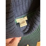 J.Crew EUC Mock Turtleneck Navy Blue and Kelly Green Textured Sweater Size S Photo 2