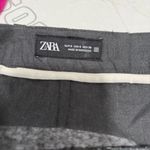 ZARA  Pleated High-Waist Shorts Charcoal Gray Size S Linen-Blend Modern NormCore Photo 7