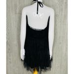 SheIn  black tulle tier short dress with halter tie size large Photo 2