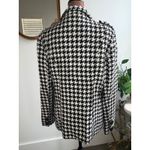 Last Kiss Women's Black White Houndstooth Double Breasted Pea Coat Jacket L Photo 2