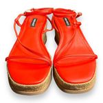 Nine West Alexx Wedge Orange Strappy Platform Sandals Women's SIZE 8 Photo 1