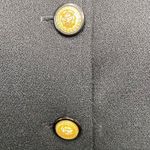 Black Wool Blazer Dress Gold Accents Size 12 Vintage Photo 3