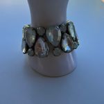 Vintage Italian Bracelet Large clear Blue Multiple Crystals Stones Quality Sz 7” Photo 9