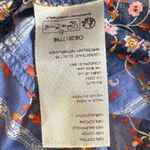 Free People  Retro 70s Bohemian Vintage Lover Blouse Dutch Blue Combo Medium Photo 13