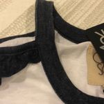 Chaser White T-Shirt w. Grey Ruffle Open Shoulder Photo 2