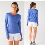 Lululemon Breeze By Long Sleeve II in Heathered Sapphire Blue - Women's 4 Photo 1