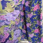 No Brand‎ Floral Maxi Skirt Faux Wrap Blue Purple Lightweight Bright Colorful Photo 3