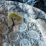 Anthropologie Fig and Flower Blue Paisley Boho Lace Back Top 2X‎ Blouse Peasant Size XXL Photo 4