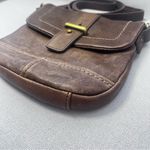 Fossil  Crossbody Purse Leather Brown Bag Small Buckle Fold Over Photo 4