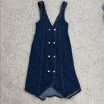 Pilcro Denim Vest Midi Dress far wash button up down double v neck knee length Blue Size 6 Photo 3