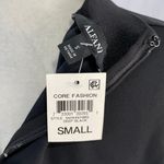 Alfani New  Mock Neck Long Sleeve Top Knit Trim High Neck Woven Blouse Black Photo 14