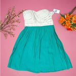 CITY STUDIO Seafoam Taupe Strapless Dress Sz Juniors L Mini Cocktail Party Dance Green Photo 6