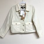 J.Crew  Cropped Barn Jacket in ripstop cotton in Ivory Lace Size XS NWT Photo 6
