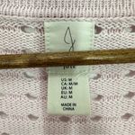 Joie  Women's‎ Size Medium Baby Pink Open Knit Collared V Neck Sweater Summer Photo 1