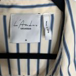 L'Academie L’Academie‎ Revolve striped lace up long sleeves white blouse size medium Photo 5